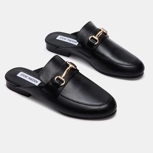 Steve Madden Kandi Black Leather loafer slides 8